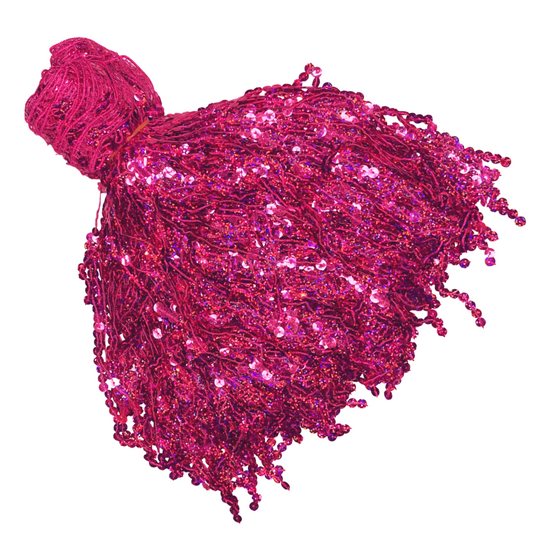 Dark Pink Sequin Fringe - 6.5 Yard Bundle - 12'' Hang Length